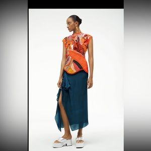 Zara Orange and Blue Dress